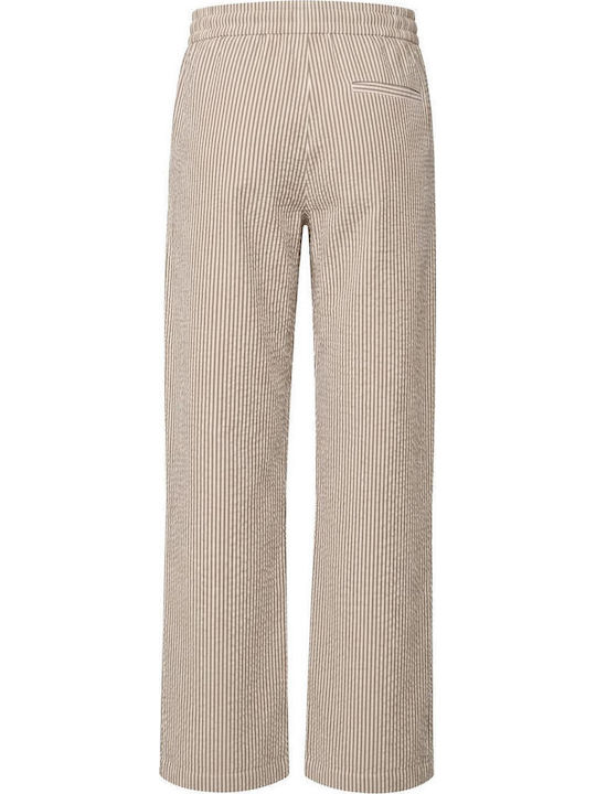 Men's Trousers Relaxed Fit Brownmocca/White