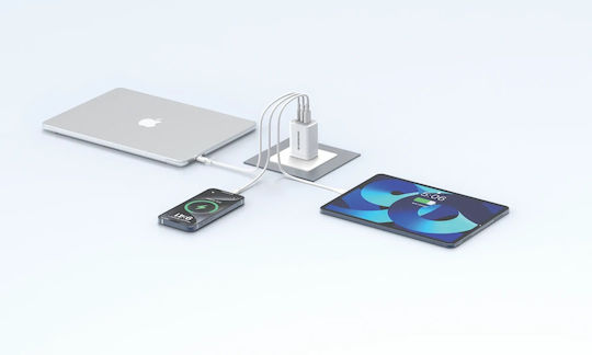 Riversong Wireless Charger with USB-A Port and 2 USB-C Ports 100W White (Powerkub)
