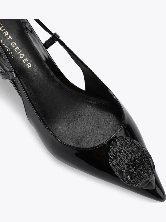 Pantofi cu toc din lac negre