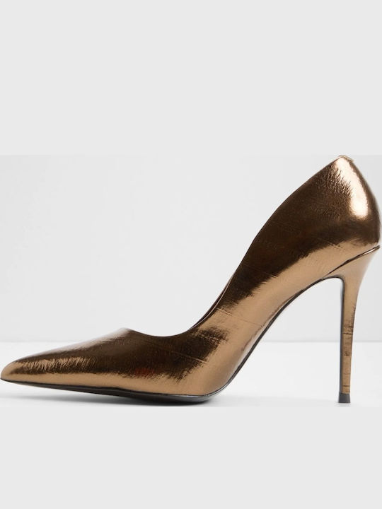 Spitze Zehe Pumps mit Stiletto Absatz Goldene