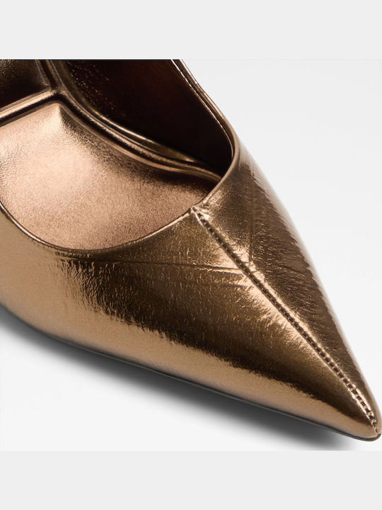 Spitze Zehe Pumps mit Stiletto Absatz Goldene