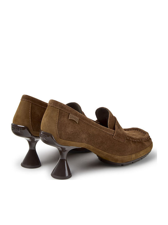 Δερμάτινες Loafer Γόβες Καφέ