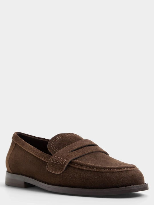 Suede Γυναικεία Loafers σε Καφέ Χρώμα