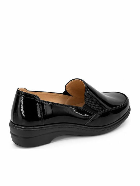 Patent Leather Women's Moccasins in Black Colour