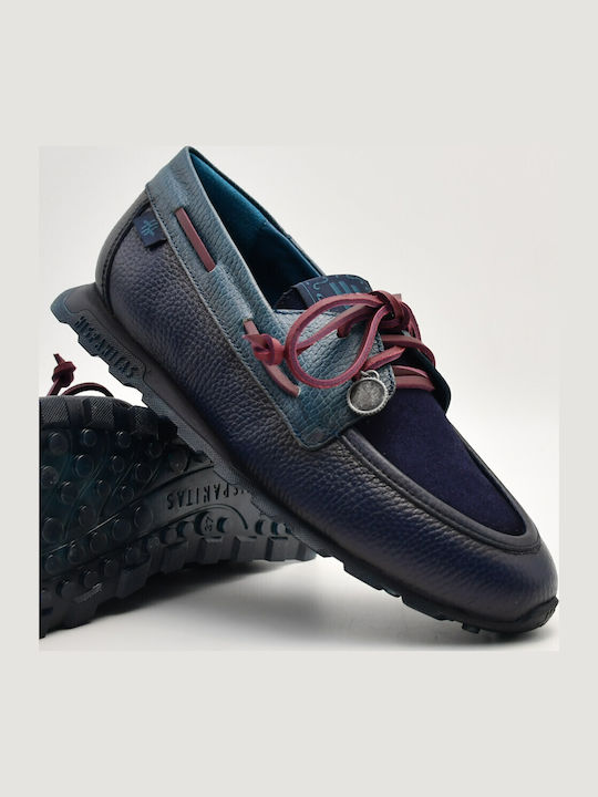 Leder Damen Mokassins in Blau Farbe