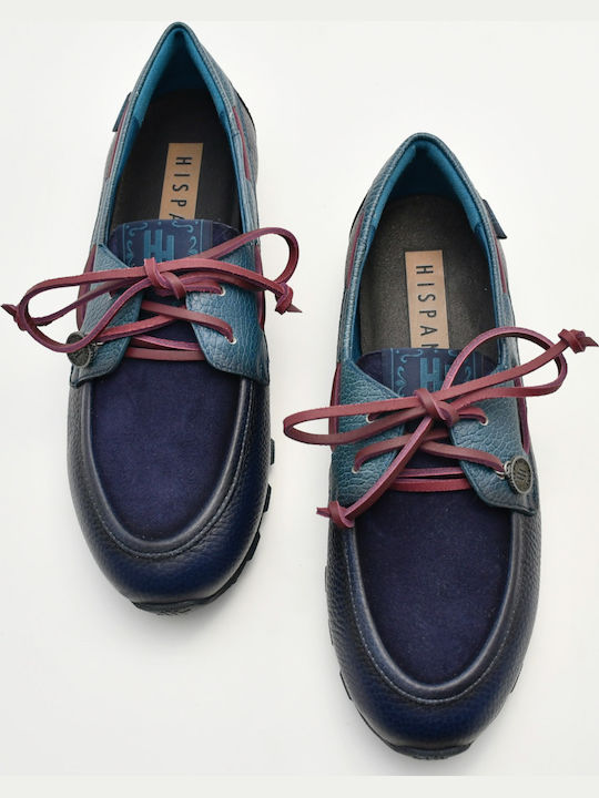 Leder Damen Mokassins in Blau Farbe