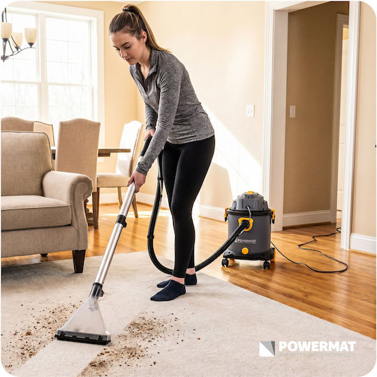 Powermat Pmodp2000mpro Σκούπα Υγρών / Στερεών 2000W με Πλαστικό Κάδο 20lt