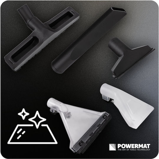 Powermat Pmodp2000mpro Σκούπα Υγρών / Στερεών 2000W με Πλαστικό Κάδο 20lt