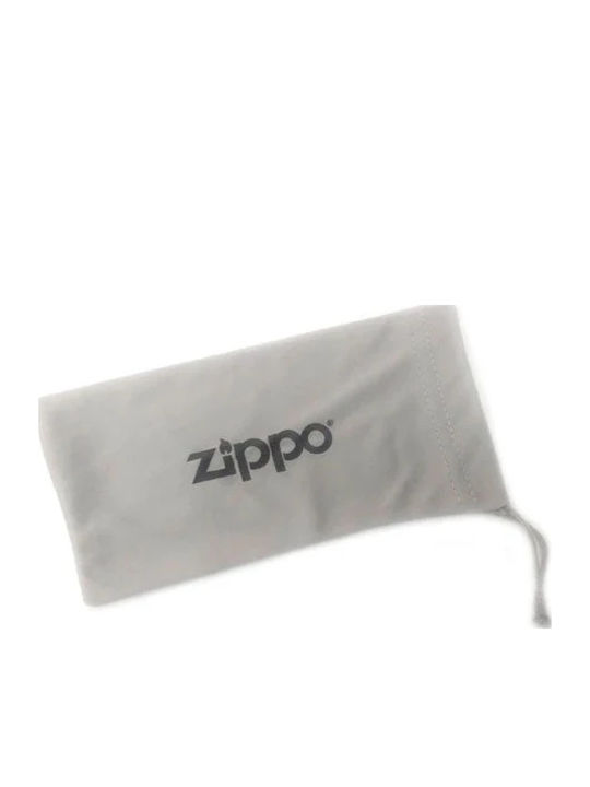 Zippo Eyewear Unisex Sunglasses with Silver Metal Frame and Blue Mirror Lens
