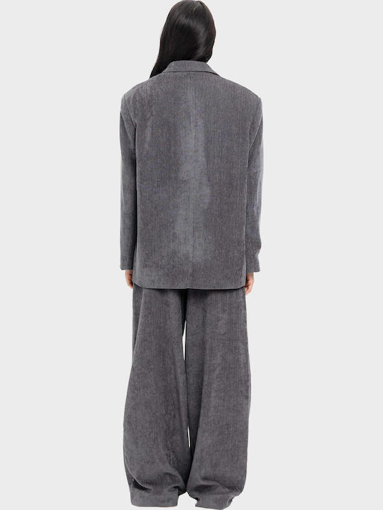 Black & Black Women's Blazer Grey Melange