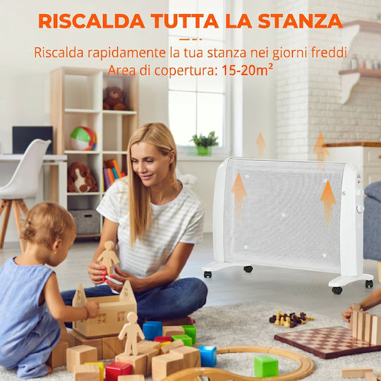 HomCom Convector De Pardoseală 1000W Mică 79x54cm Albă