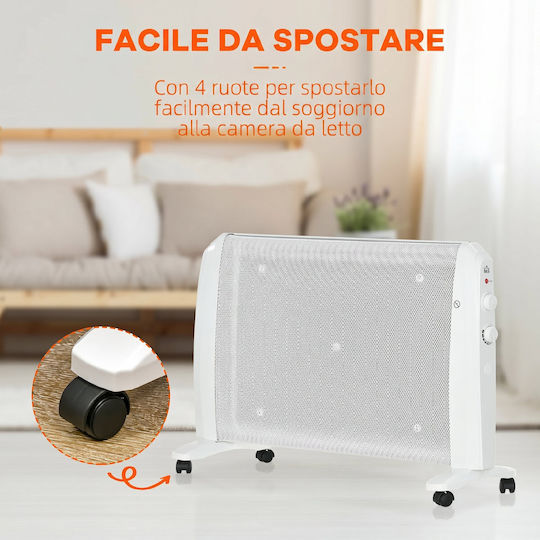 HomCom Convector De Pardoseală 1000W Mică 79x54cm Albă
