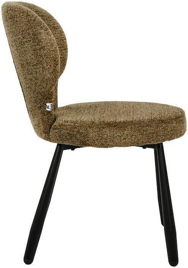 Althea Dining Chairs with Fabric Upholstery Yellow-Black 2 Pieces 51x61x82cm