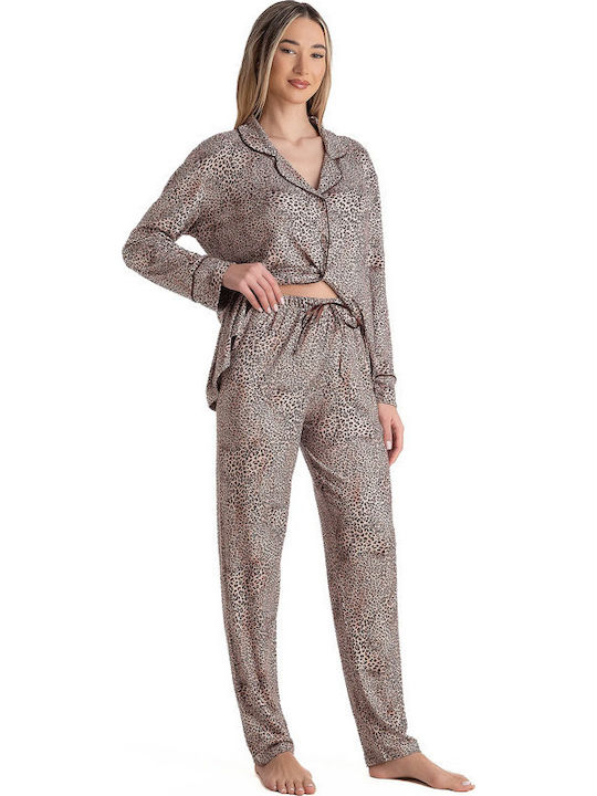 Relax Anatomic Relax Anatomic Damen Schlafanzug Set Braun Sommer