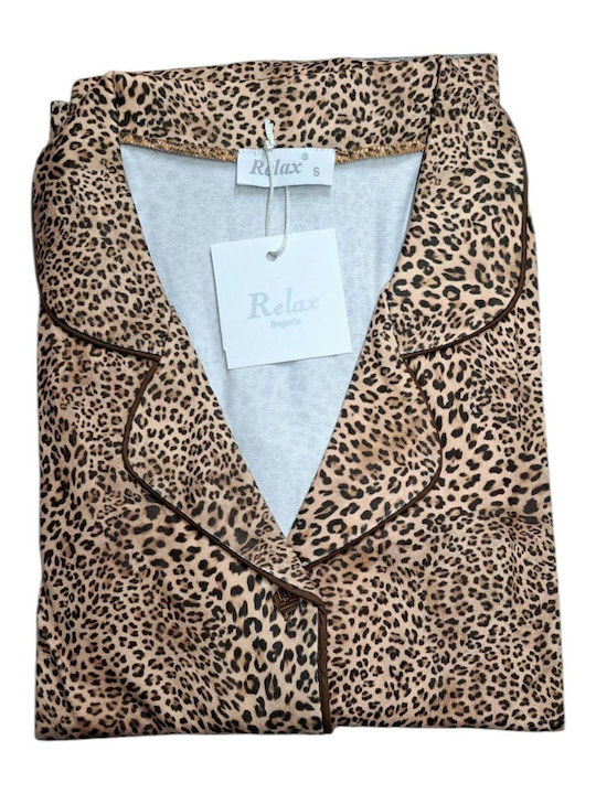 Relax Anatomic Relax Anatomic Damen Schlafanzug Set Braun Sommer