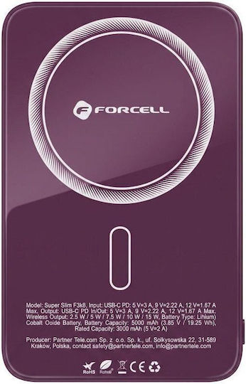 F-Energy F5K8 MagSafe Външна батерия 5000mAh 15W Power Delivery / Quick Charge Черешов