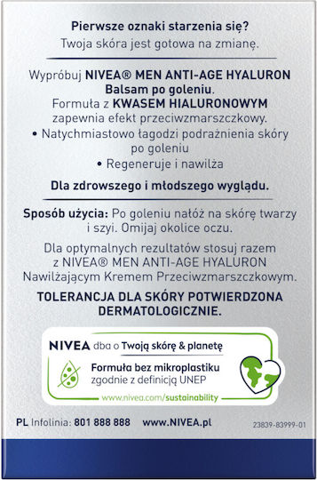 Nivea Мъжки Хиалурон Анти-Ейдж Лосион След Бръснене с Хиалуронова Киселина 100мл