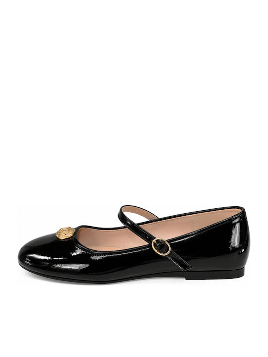 Women's Patent Leather Black Ballerina Shoes