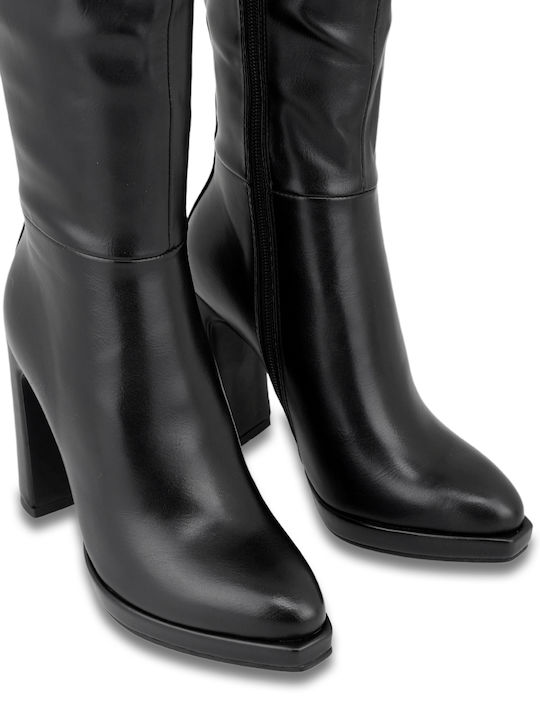 Damenstiefel mit Hohem Absatz in Schwarz