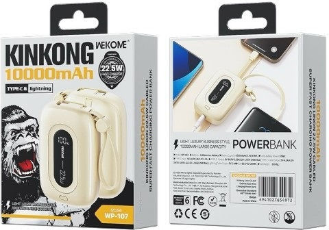 WK WP-107 Power Bank 10000mAh 22,5W Ladeleistung Beiges