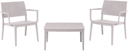Garten- und Outdoor-Möbelset Amalfi 3 Stück Offenes Grau E325,S13