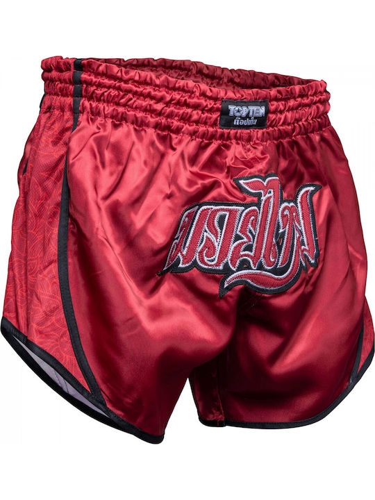 Muay Thai Boxing Shorts Adults Kids Top Ten Nong Han Red Black