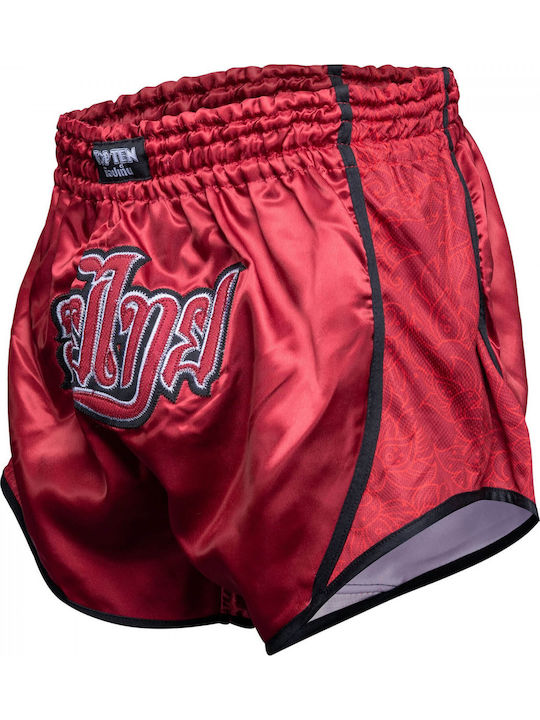Muay Thai Boxing Shorts Adults Kids Top Ten Nong Han Red Black