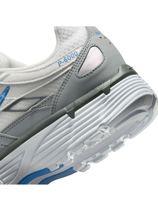 P6000 Men's Sneakers White Metallic Silver Blue