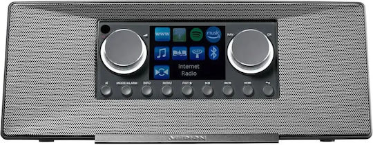 Medion MD 89289 Tischplatte Radio Stromquelle DAB+ mit Bluetooth und USB Grau