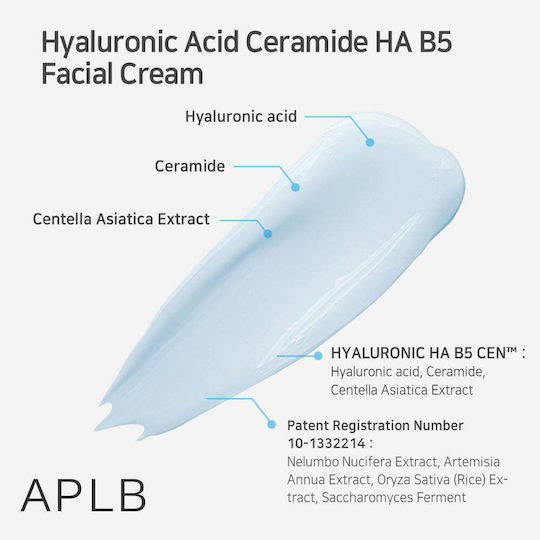 APLB Hyaluronic Acid Ceramide HA B5 Moisturizing Day Face Cream with Hyaluronic Acid & Ceramides 55ml