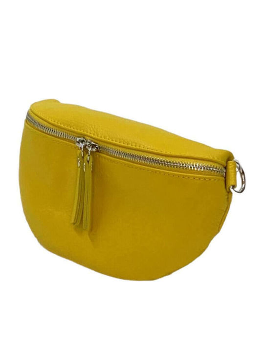 Women's Leather Bum Bag Yellow
