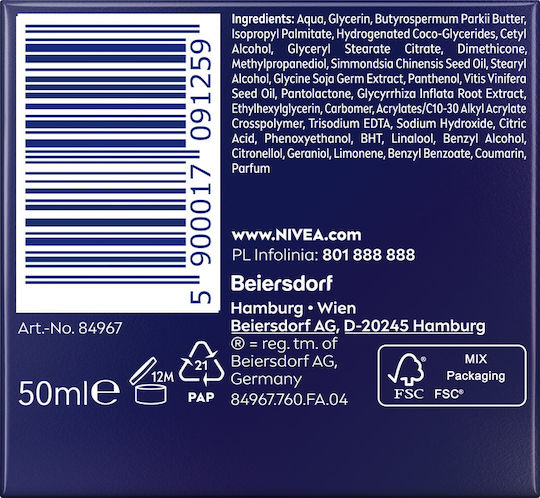 Nivea Anti-Wrinkle + Modeling Creme Gesicht Nacht 50ml