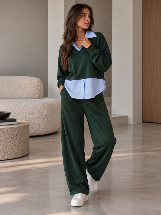 Damen Schwarzes Set mit Hose in Entspannte Passform