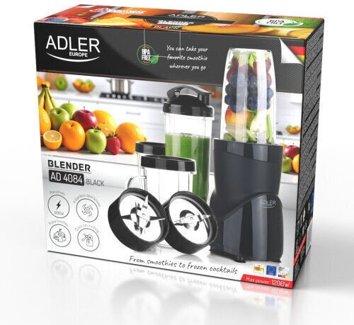 Adler Μπλέντερ με Πλαστική Κανάτα 1 lt 1000W Μαύρο AD 4084