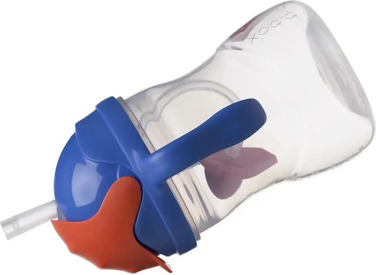 B.Box Kids Cup with Handles and Straw Superman Plastic 240ml for 6m+