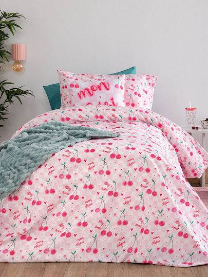 Palamaiki Baby Bettlaken Set mit Angepasst Mk786 Rosa 130x170cm