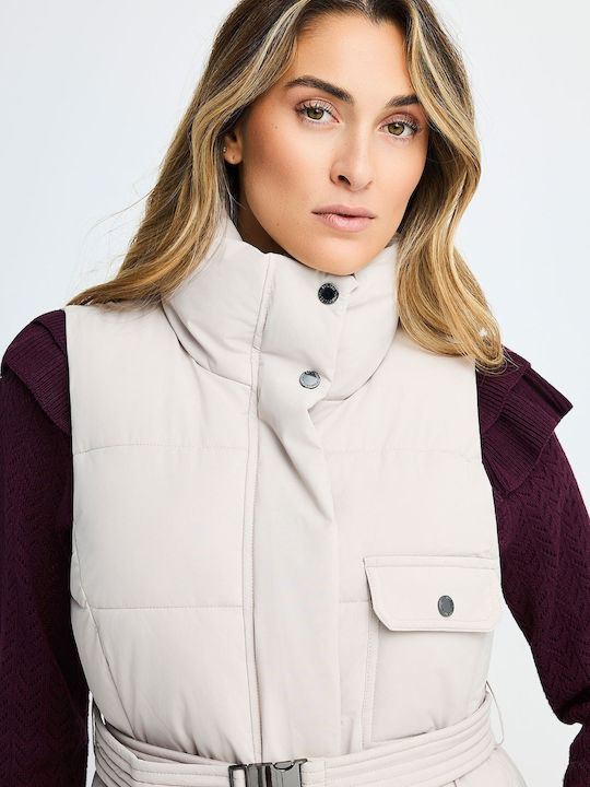 Women's Sleeveless Jacket for Winter White