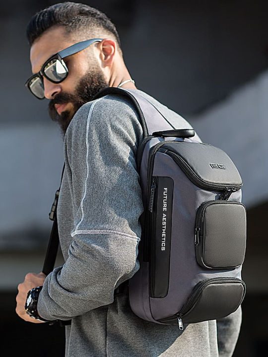 Herren Schulter / Crossbody Tasche Grau
