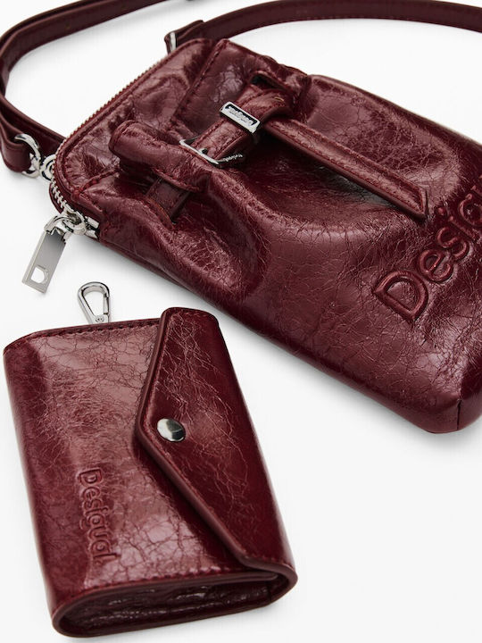 Leather Women's Mobile Phone Pouch Garnet