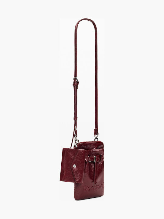 Leather Women's Mobile Phone Pouch Garnet