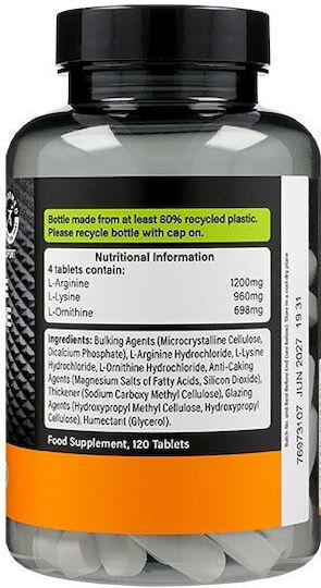 Precision Engineered Αργινίνη / L-Lysine 120 Ταμπλέτες