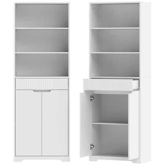 HomCom Dulap de baie 60x30x171cm Alb