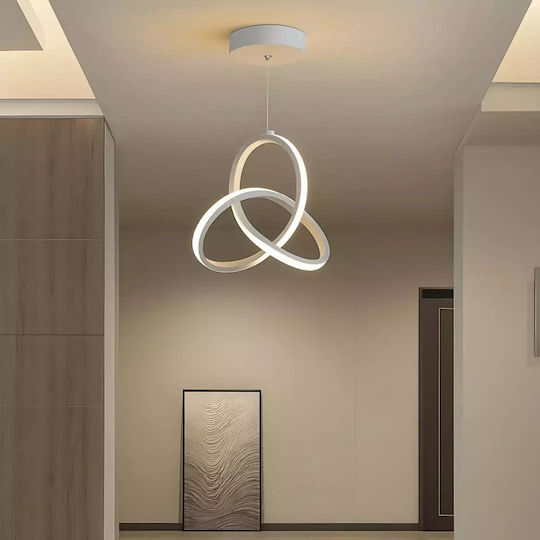 Asya White Pendant LED Ceiling Light 30x30x90cm