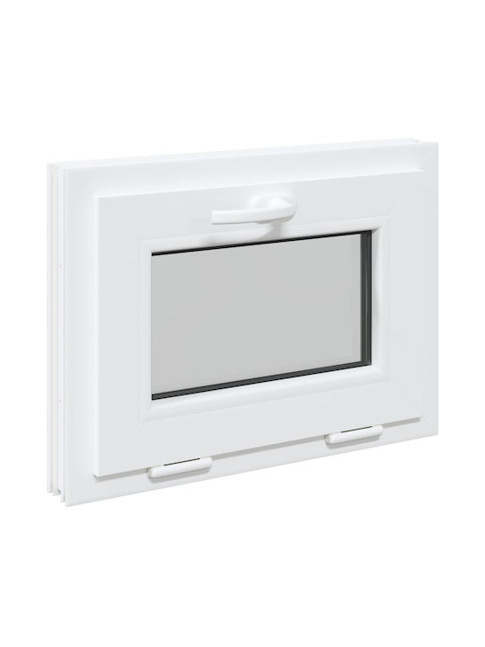 vidaXL Hinged PVC Window Risor W55xH40cm