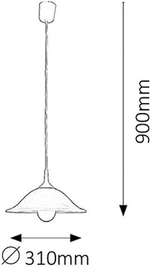 Rabalux Pendant Light White with Socket E27 31x8.5cm