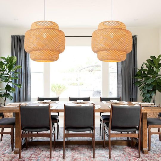 VenCore Κρεμαστό Φωτιστικό Boho Πλέγμα με Ντουί E27 56x56x54εκ.