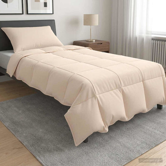 Set of 2 Hotel Quilts 135 X 200 Cm Summer 850 Gsm Beige