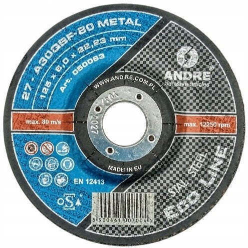 Andre Schleifscheiben Stahl Schleifscheiben 125mm x 6mm x 22mm 401 25 622