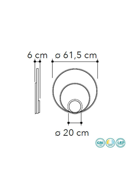 Fan Europe Diem Deckenleuchte 61.5cm Gold mit Integrierter LED