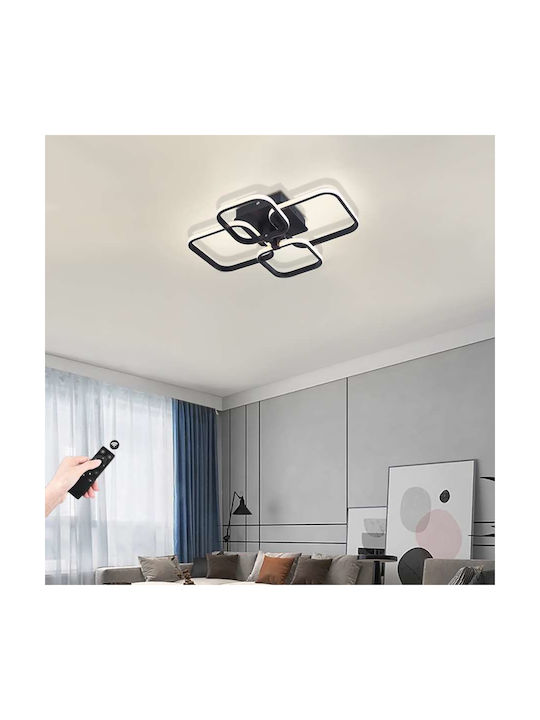Atman Barcelona Ceiling Mount Light 58cm Black with Integrated LED and Remote Control